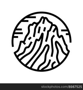 peak mountain landscape line icon vector. peak mountain landscape sign. isolated contour symbol black illustration. peak mountain landscape line icon vector illustration