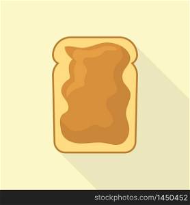 Peanut butter bread icon. Flat illustration of peanut butter bread vector icon for web design. Peanut butter bread icon, flat style