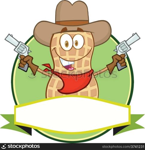 Peanut Cowboy Cartoon Label