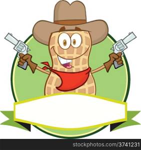 Peanut Cowboy Cartoon Label