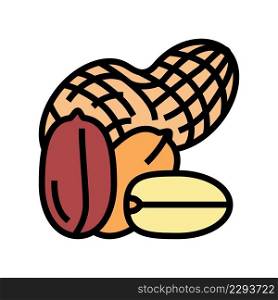 peanut nut color icon vector. peanut nut sign. isolated symbol illustration. peanut nut color icon vector illustration
