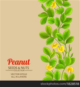 peanut plant vector pattern on color background. peanut vector pattern on color background