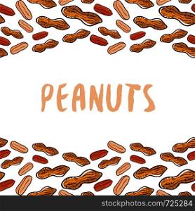 Peanuts background. Nuts hand drawn vector illustration. Packaging design. Peanuts background. Nuts hand drawn vector illustration. Packaging design.