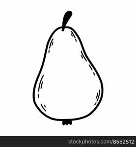 Pear. Autumn fruit harvest. Vector doodle illustration.