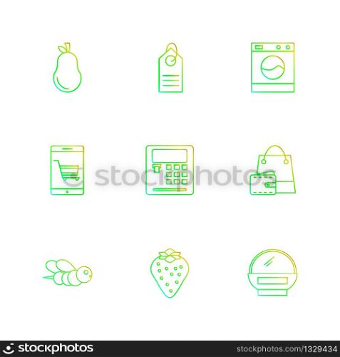 pear , calculator , web , bee , shopping bag , fruits , technology , nature , health , apple , carrot , flower , compass , honey , pear , strawberry , icon, vector, design, flat, collection, style, creative, icons