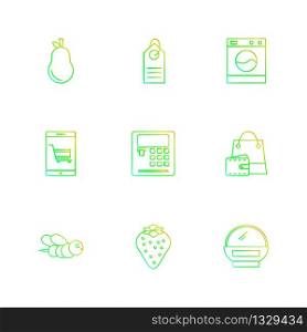 pear , calculator , web , bee , shopping bag , fruits , technology , nature , health , apple , carrot , flower , compass , honey , pear , strawberry , icon, vector, design, flat, collection, style, creative, icons