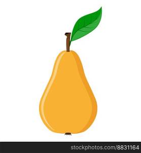 pear fruit food flat icon vector illustration isolated on white background