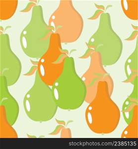 Pear fruit seamless pattern vector illustration.
