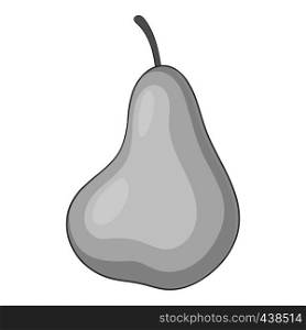 Pear icon in monochrome style isolated on white background vector illustration. Pear icon monochrome