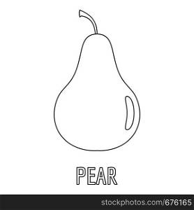 Pear icon. Outline illustration of pear vector icon for web. Pear icon, outline style.