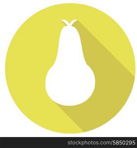 pear icon with a long shadow