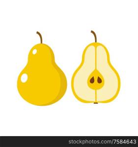 Pear on a white background isolated. Vector illustration