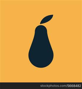 pear on orange background