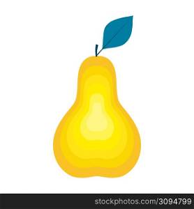 Pear. Organic fruit isolated on white background. Healthy lifestyle. Vector illustration in flat style.