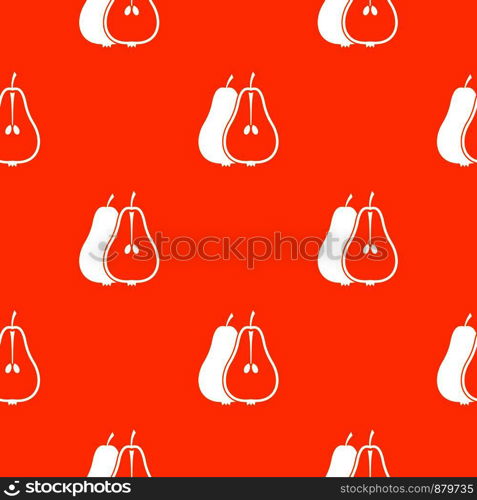 Pear pattern repeat seamless in orange color for any design. Vector geometric illustration. Pear pattern seamless