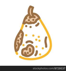 pear rotten food color icon vector. pear rotten food sign. isolated symbol illustration. pear rotten food color icon vector illustration