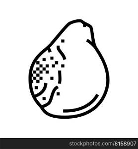 pear rotten food line icon vector. pear rotten food sign. isolated contour symbol black illustration. pear rotten food line icon vector illustration