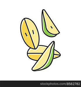 pear slice food cut color icon vector. pear slice food cut sign. isolated symbol illustration. pear slice food cut color icon vector illustration