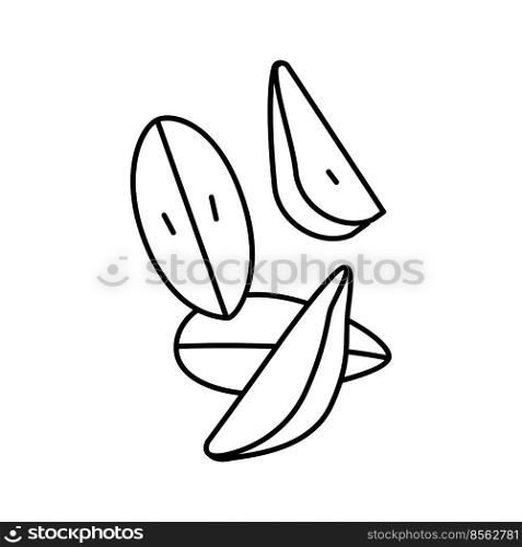pear slice food cut line icon vector. pear slice food cut sign. isolated contour symbol black illustration. pear slice food cut line icon vector illustration
