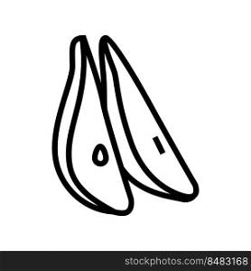 pear slices line icon vector. pear slices sign. isolated contour symbol black illustration. pear slices line icon vector illustration