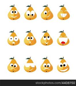 Pear smile. Ridiculous expressions of the person of vegetables and fruit