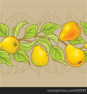 pear vector pattern. pear branches vector pattern on color background