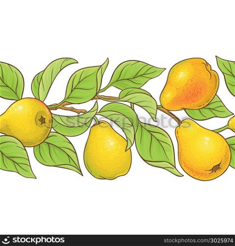 pear vector pattern. pear branches vector pattern on white background