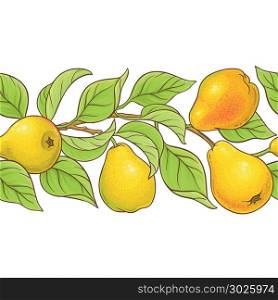 pear vector pattern. pear branches vector pattern on white background