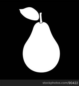 Pear white color icon .. Pear it is white color icon .
