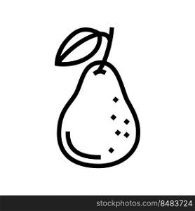 pear whole one line icon vector. pear whole one sign. isolated contour symbol black illustration. pear whole one line icon vector illustration