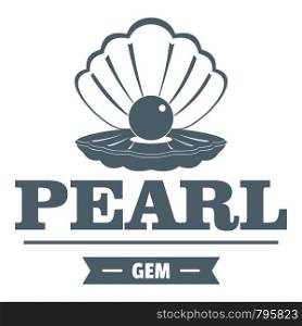 Pearl gem logo. Simple illustration of pearl gem vector logo for web. Pearl gem logo, simple gray style