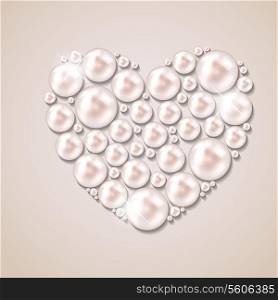 Pearl heart vector illustration background. EPS 10