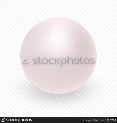 Pearl icon isolated on transparent background. Spherical beautiful 3D orb with transparent glares and highlights. Jewel gems. Vector Illustration.
