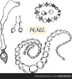 Pearl jewelry vector image
