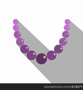 Pearl necklace icon. Flat illustration of pearl necklace vector icon for web on white background. Pearl necklace icon, flat style