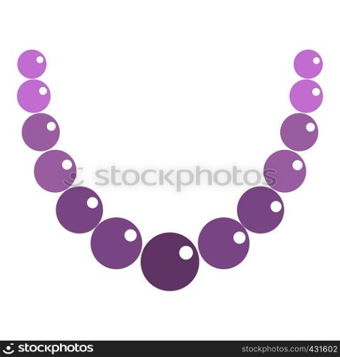 Pearl necklace icon flat isolated on white background vector illustration. Pearl necklace icon isolated