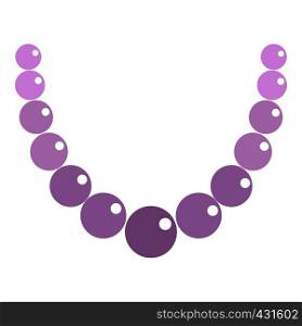 Pearl necklace icon flat isolated on white background vector illustration. Pearl necklace icon isolated