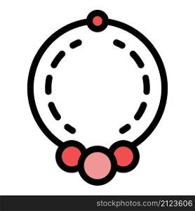 Pearl necklace icon. Outline pearl necklace vector icon color flat isolated. Pearl necklace icon color outline vector