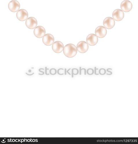 Pearl necklace isolated illustration vector - Vector