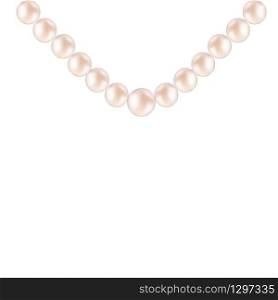 Pearl necklace isolated illustration vector - Vector