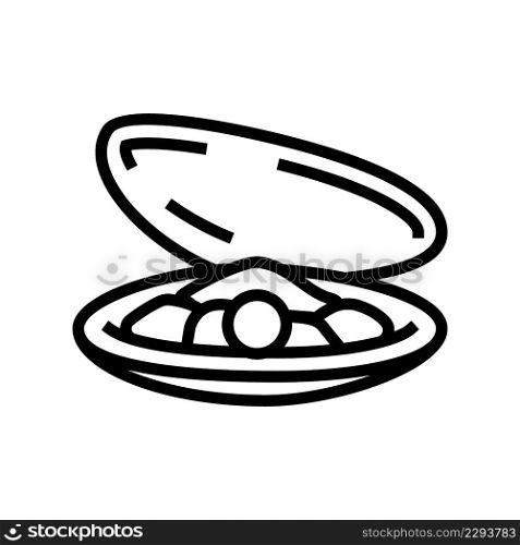 pearl oyster shell line icon vector. pearl oyster shell sign. isolated contour symbol black illustration. pearl oyster shell line icon vector illustration