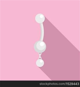 Pearl piercing icon. Flat illustration of pearl piercing vector icon for web design. Pearl piercing icon, flat style