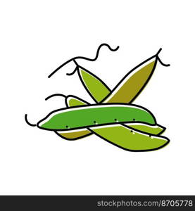 peas pod color icon vector. peas pod sign. isolated symbol illustration. peas pod color icon vector illustration