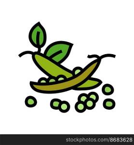 peas pod seed grain color icon vector. peas pod seed grain sign. isolated symbol illustration. peas pod seed grain color icon vector illustration