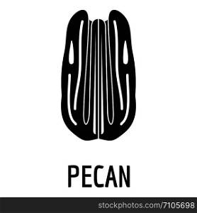 Pecan icon. Simple illustration of pecan vector icon for web design isolated on white background. Pecan icon, simple style