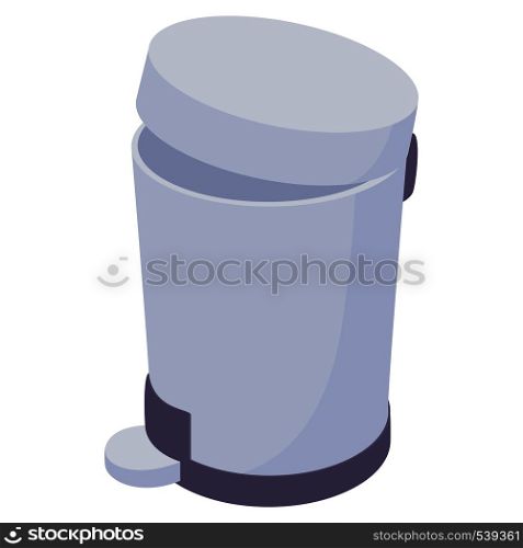 Pedal dust bin icon in cartoon style on a white background. Pedal dust bin icon, cartoon style