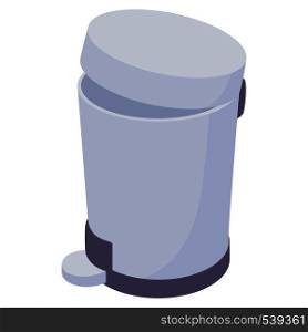 Pedal dust bin icon in cartoon style on a white background. Pedal dust bin icon, cartoon style