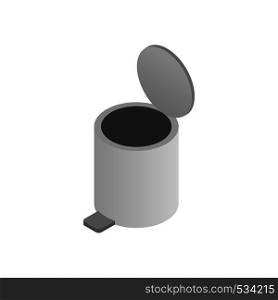 Pedal dust bin icon in isometric 3d style on a white background. Pedal dust bin icon, isometric 3d style