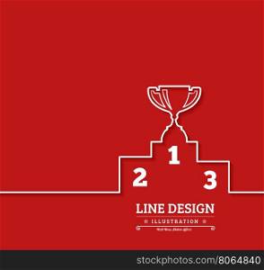 Pedestal thin line icon. Pedestal thin line icon Vector illustration in flat style