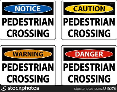 Pedestrian Crossing Sign On White Background